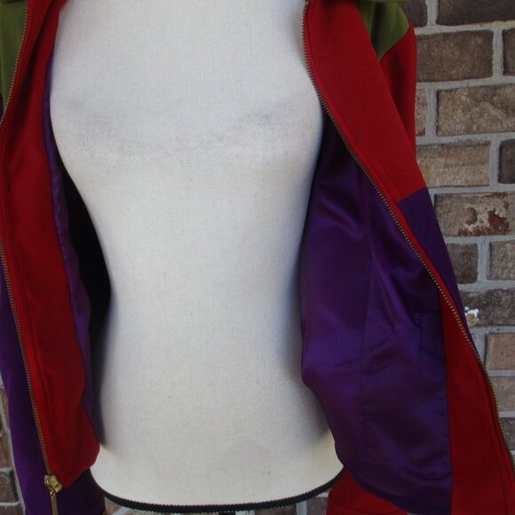 Vintage Color Block Howard Wolf Zip up Jacket Size 12 - Picture 4 of 6